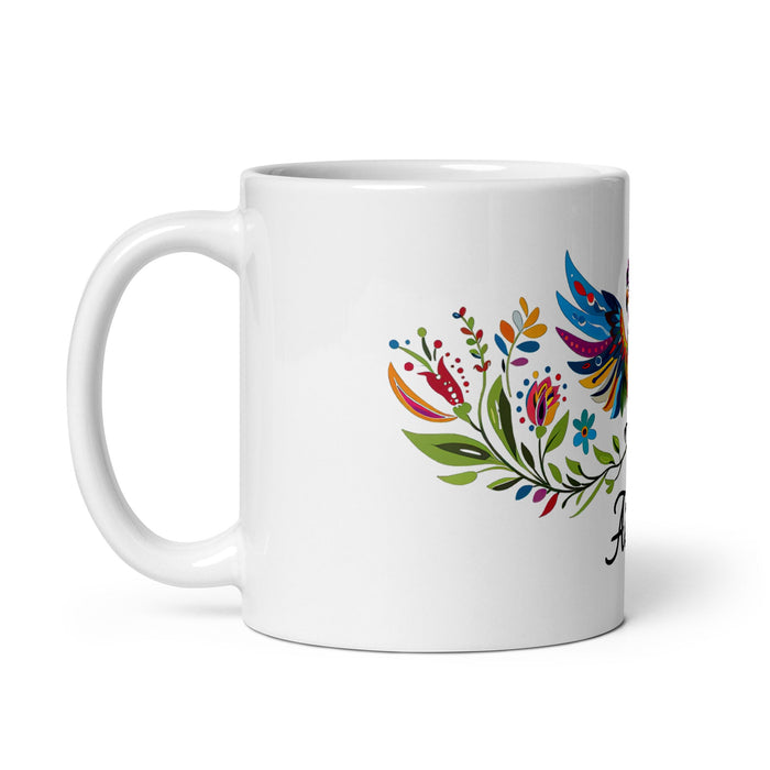 Aiden Exclusive Name Art Piece Home Office Work Coffee Mug Mexican Spanish Pride Gift Cup One - Of - A - Kind Calligraphy White Glossy Mug | A6 - Mexicada