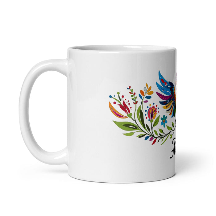 Aiden Exclusive Name Art Piece Home Office Work Coffee Mug Mexican Spanish Pride Gift Cup One-Of-A-Kind Calligraphy White Glossy Mug | A6 Mexicada