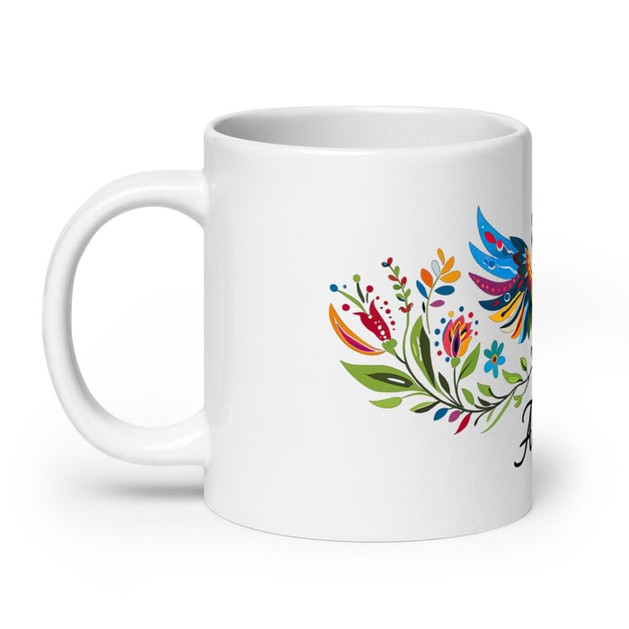 Aiden Exclusive Name Art Piece Home Office Work Coffee Mug Mexican Spanish Pride Gift Cup One-Of-A-Kind Calligraphy White Glossy Mug | A6 Mexicada