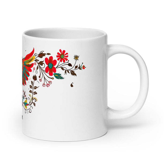 Aiden Exclusive Name Art Piece Home Office Work Coffee Mug Mexican Spanish Pride Gift Cup One - Of - A - Kind Calligraphy White Glossy Mug | A8 - Mexicada