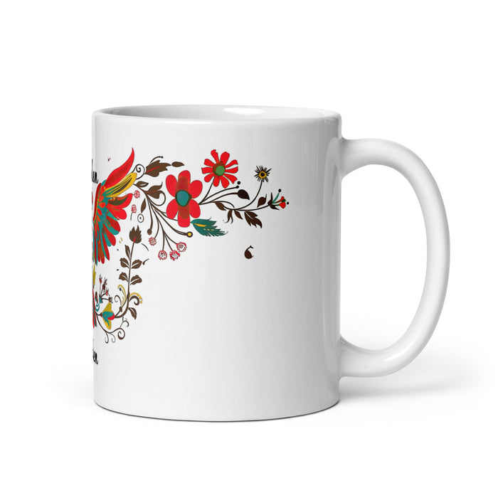 Aiden Exclusive Name Art Piece Home Office Work Coffee Mug Mexican Spanish Pride Gift Cup One - Of - A - Kind Calligraphy White Glossy Mug | A8 - Mexicada