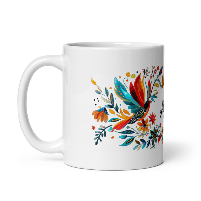 Ailén Exclusive Name Art Piece Home Office Work Coffee Mug Mexican Spanish Pride Gift Cup One - Of - A - Kind Calligraphy White Glossy Mug | A1 - Mexicada