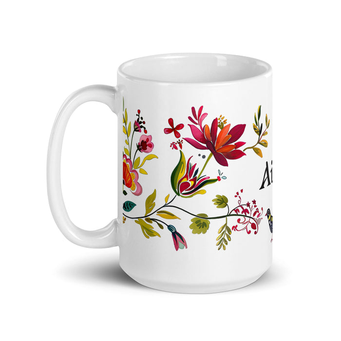 Ailén Exclusive Name Art Piece Home Office Work Coffee Mug Mexican Spanish Pride Gift Cup One - Of - A - Kind Calligraphy White Glossy Mug | A10 - Mexicada