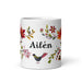 Ailén Exclusive Name Art Piece Home Office Work Coffee Mug Mexican Spanish Pride Gift Cup One-Of-A-Kind Calligraphy White Glossy Mug | A10 Mexicada