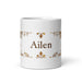 Ailén Exclusive Name Art Piece Home Office Work Coffee Mug Mexican Spanish Pride Gift Cup One - Of - A - Kind Calligraphy White Glossy Mug | A11 - Mexicada