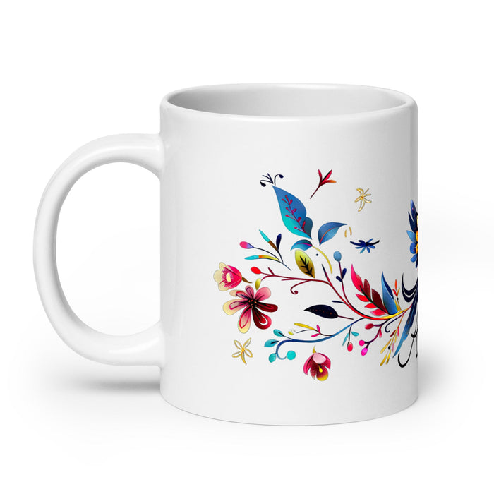 Ailén Exclusive Name Art Piece Home Office Work Coffee Mug Mexican Spanish Pride Gift Cup One - Of - A - Kind Calligraphy White Glossy Mug | A12 - Mexicada