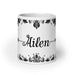 Ailén Exclusive Name Art Piece Home Office Work Coffee Mug Mexican Spanish Pride Gift Cup One - Of - A - Kind Calligraphy White Glossy Mug | A15 - Mexicada