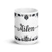 Ailén Exclusive Name Art Piece Home Office Work Coffee Mug Mexican Spanish Pride Gift Cup One-Of-A-Kind Calligraphy White Glossy Mug | A15 Mexicada