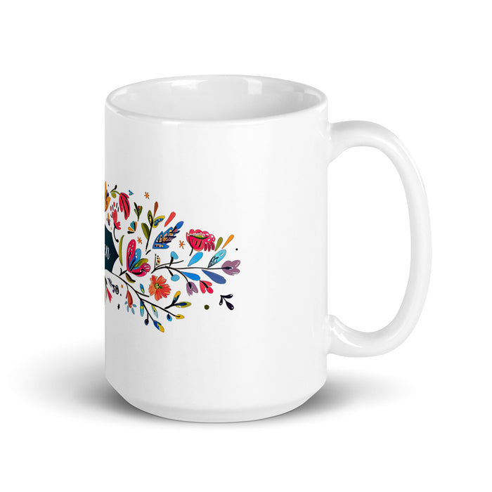 Ailén Exclusive Name Art Piece Home Office Work Coffee Mug Mexican Spanish Pride Gift Cup One - Of - A - Kind Calligraphy White Glossy Mug | A16 - Mexicada