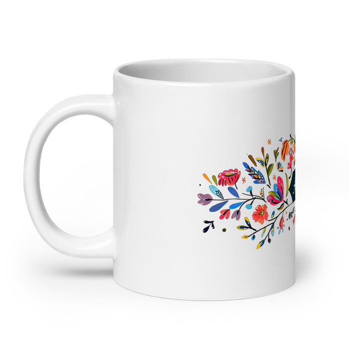 Ailén Exclusive Name Art Piece Home Office Work Coffee Mug Mexican Spanish Pride Gift Cup One - Of - A - Kind Calligraphy White Glossy Mug | A16 - Mexicada