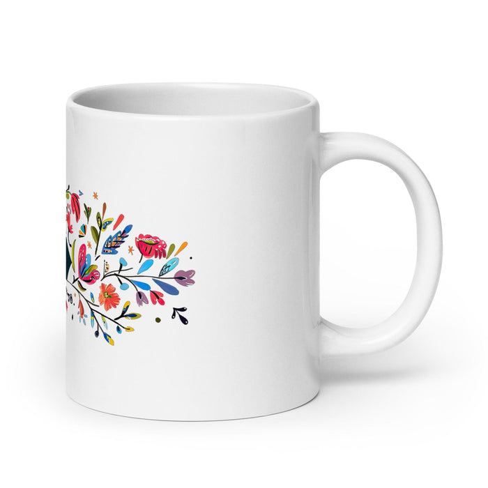 Ailén Exclusive Name Art Piece Home Office Work Coffee Mug Mexican Spanish Pride Gift Cup One-Of-A-Kind Calligraphy White Glossy Mug | A16 Mexicada 20 oz