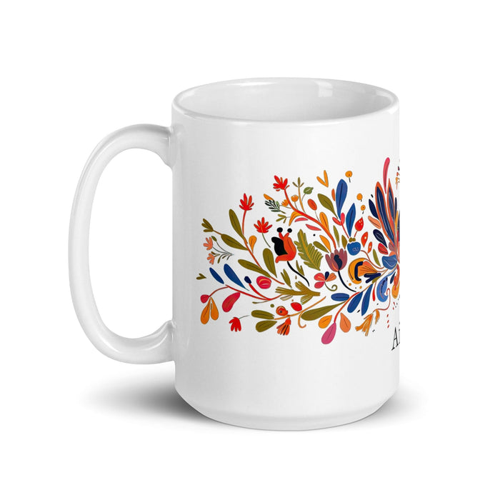 Ailén Exclusive Name Art Piece Home Office Work Coffee Mug Mexican Spanish Pride Gift Cup One-Of-A-Kind Calligraphy White Glossy Mug | A2 Mexicada