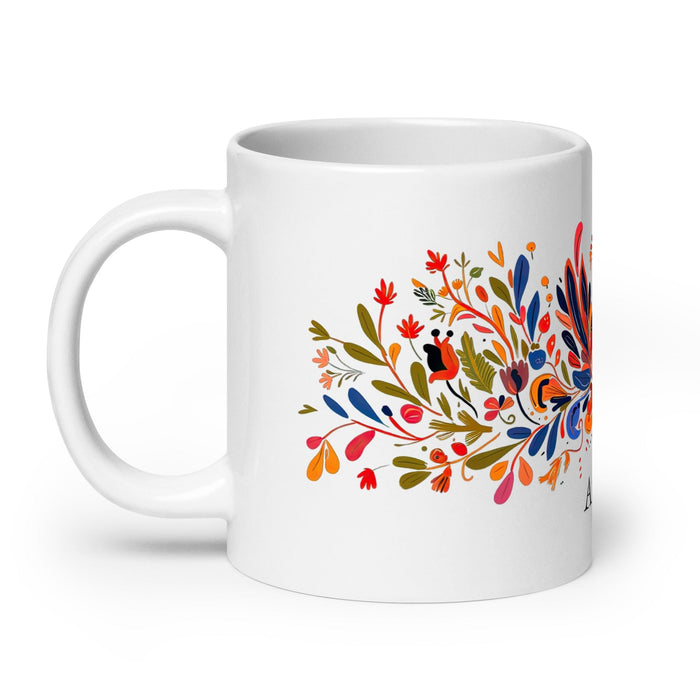 Ailén Exclusive Name Art Piece Home Office Work Coffee Mug Mexican Spanish Pride Gift Cup One-Of-A-Kind Calligraphy White Glossy Mug | A2 Mexicada