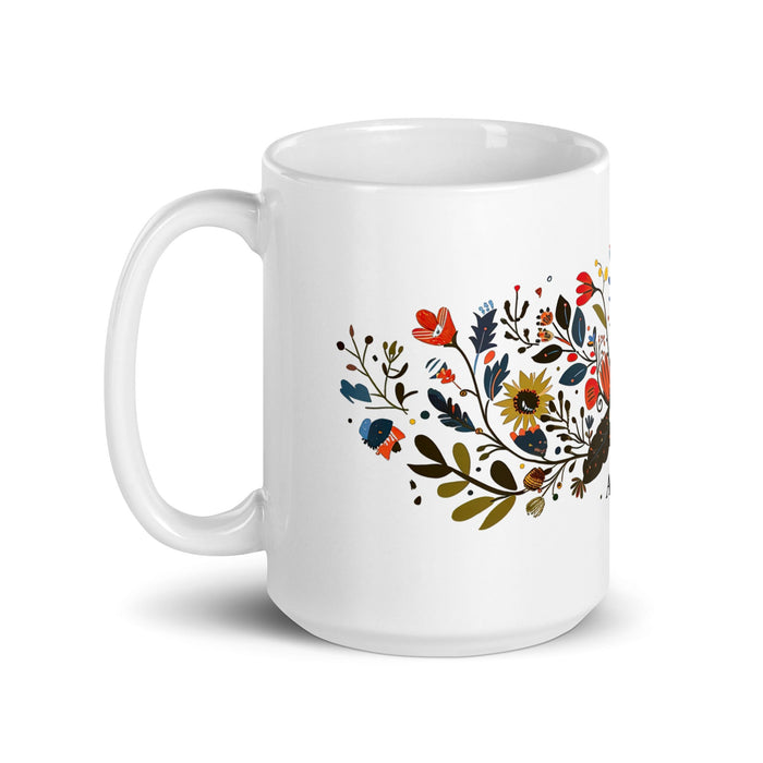 Ailén Exclusive Name Art Piece Home Office Work Coffee Mug Mexican Spanish Pride Gift Cup One - Of - A - Kind Calligraphy White Glossy Mug | A3 - Mexicada