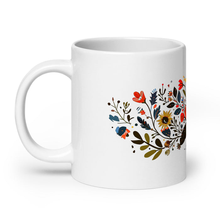 Ailén Exclusive Name Art Piece Home Office Work Coffee Mug Mexican Spanish Pride Gift Cup One - Of - A - Kind Calligraphy White Glossy Mug | A3 - Mexicada