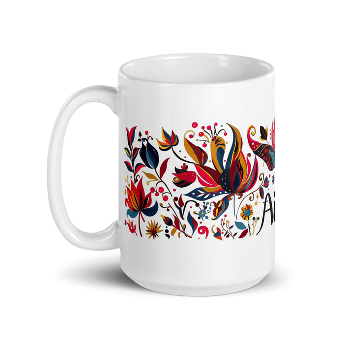 Ailén Exclusive Name Art Piece Home Office Work Coffee Mug Mexican Spanish Pride Gift Cup One - Of - A - Kind Calligraphy White Glossy Mug | A4 - Mexicada