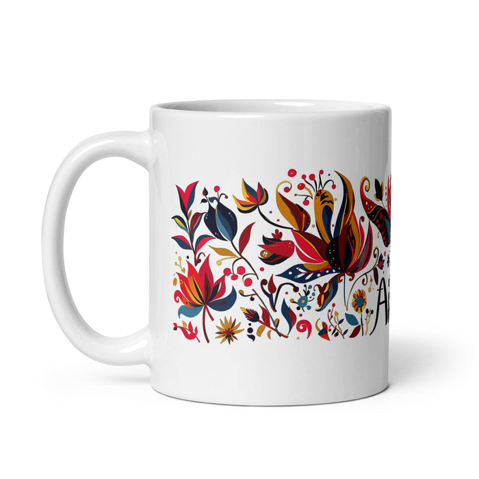 Ailén Exclusive Name Art Piece Home Office Work Coffee Mug Mexican Spanish Pride Gift Cup One - Of - A - Kind Calligraphy White Glossy Mug | A4 - Mexicada