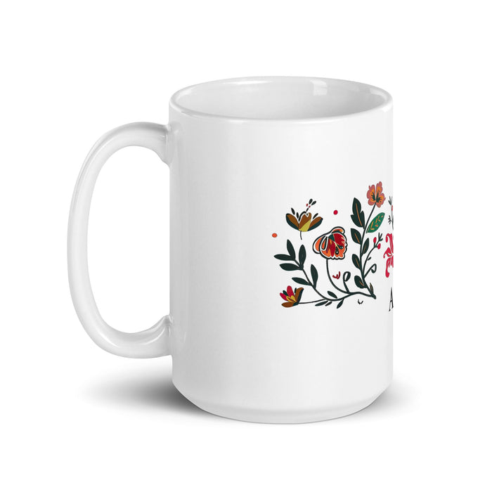 Ailén Exclusive Name Art Piece Home Office Work Coffee Mug Mexican Spanish Pride Gift Cup One - Of - A - Kind Calligraphy White Glossy Mug | A5 - Mexicada