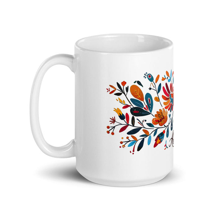 Ailén Exclusive Name Art Piece Home Office Work Coffee Mug Mexican Spanish Pride Gift Cup One - Of - A - Kind Calligraphy White Glossy Mug | A6 - Mexicada