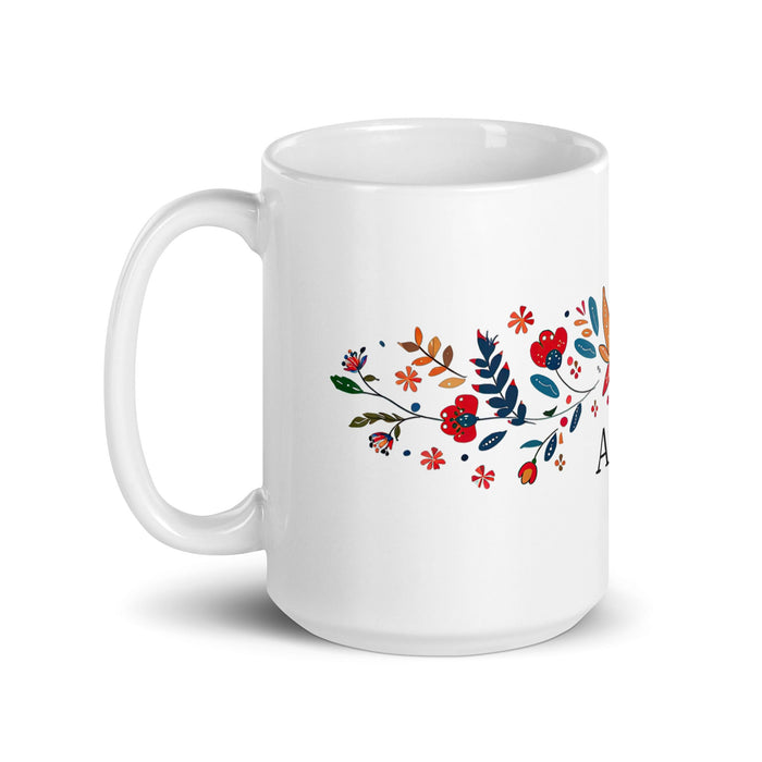 Ailén Exclusive Name Art Piece Home Office Work Coffee Mug Mexican Spanish Pride Gift Cup One - Of - A - Kind Calligraphy White Glossy Mug | A7 - Mexicada