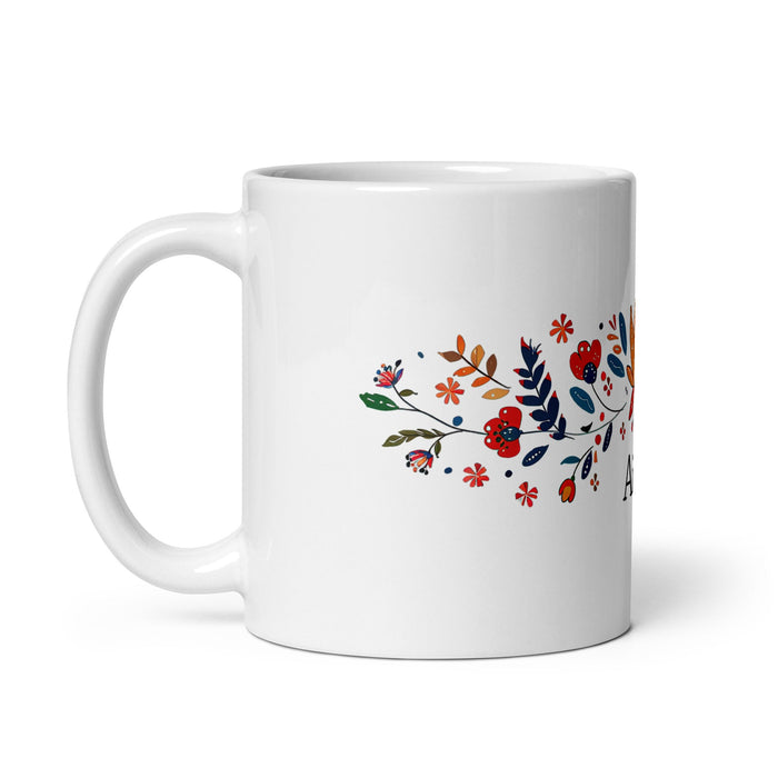 Ailén Exclusive Name Art Piece Home Office Work Coffee Mug Mexican Spanish Pride Gift Cup One - Of - A - Kind Calligraphy White Glossy Mug | A7 - Mexicada