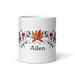 Ailén Exclusive Name Art Piece Home Office Work Coffee Mug Mexican Spanish Pride Gift Cup One-Of-A-Kind Calligraphy White Glossy Mug | A7 Mexicada