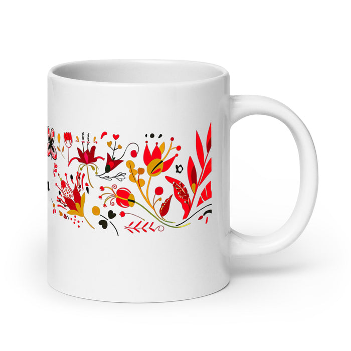 Ailén Exclusive Name Art Piece Home Office Work Coffee Mug Mexican Spanish Pride Gift Cup One - Of - A - Kind Calligraphy White Glossy Mug | A9 - Mexicada