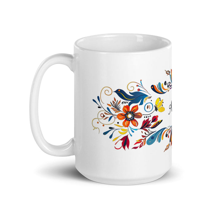 Ailyn Exclusive Name Art Piece Home Office Work Coffee Mug Mexican Spanish Pride Gift Cup One - Of - A - Kind Calligraphy White Glossy Mug | A1 - Mexicada