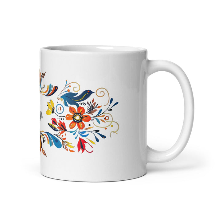 Ailyn Exclusive Name Art Piece Home Office Work Coffee Mug Mexican Spanish Pride Gift Cup One-Of-A-Kind Calligraphy White Glossy Mug | A1 Mexicada 11 oz