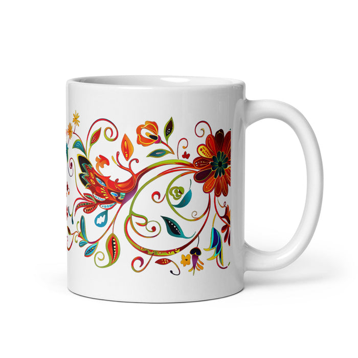 Ailyn Exclusive Name Art Piece Home Office Work Coffee Mug Mexican Spanish Pride Gift Cup One - Of - A - Kind Calligraphy White Glossy Mug | A10 - Mexicada