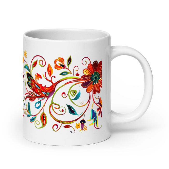 Ailyn Exclusive Name Art Piece Home Office Work Coffee Mug Mexican Spanish Pride Gift Cup One - Of - A - Kind Calligraphy White Glossy Mug | A10 - Mexicada