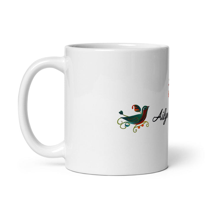 Ailyn Exclusive Name Art Piece Home Office Work Coffee Mug Mexican Spanish Pride Gift Cup One-Of-A-Kind Calligraphy White Glossy Mug | A10 Mexicada