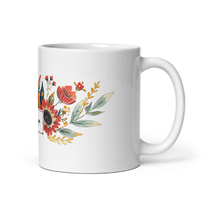 Ailyn Exclusive Name Art Piece Home Office Work Coffee Mug Mexican Spanish Pride Gift Cup One - Of - A - Kind Calligraphy White Glossy Mug | A11 - Mexicada