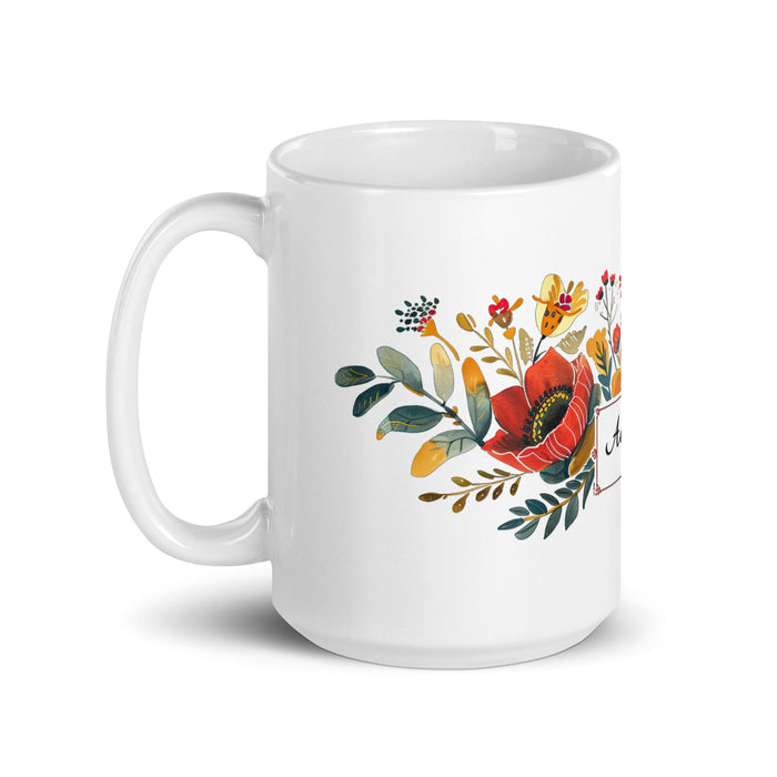 Ailyn Exclusive Name Art Piece Home Office Work Coffee Mug Mexican Spanish Pride Gift Cup One - Of - A - Kind Calligraphy White Glossy Mug | A11 - Mexicada