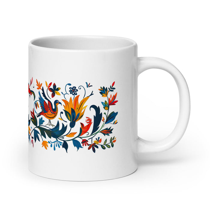 Ailyn Exclusive Name Art Piece Home Office Work Coffee Mug Mexican Spanish Pride Gift Cup One - Of - A - Kind Calligraphy White Glossy Mug | A16 - Mexicada