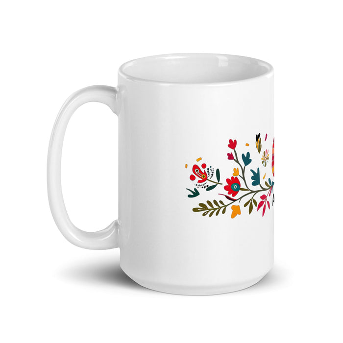 Ailyn Exclusive Name Art Piece Home Office Work Coffee Mug Mexican Spanish Pride Gift Cup One - Of - A - Kind Calligraphy White Glossy Mug | A17 - Mexicada