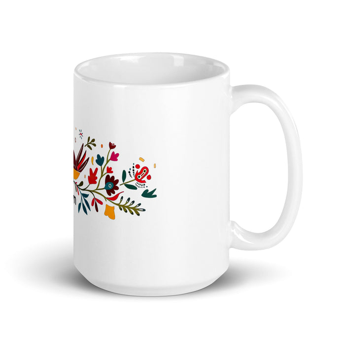 Ailyn Exclusive Name Art Piece Home Office Work Coffee Mug Mexican Spanish Pride Gift Cup One - Of - A - Kind Calligraphy White Glossy Mug | A17 - Mexicada