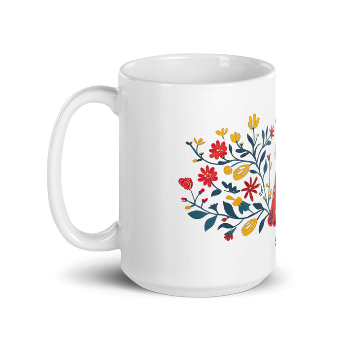 Ailyn Exclusive Name Art Piece Home Office Work Coffee Mug Mexican Spanish Pride Gift Cup One - Of - A - Kind Calligraphy White Glossy Mug | A18 - Mexicada