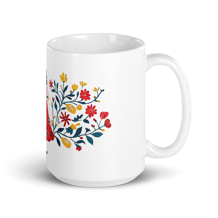 Ailyn Exclusive Name Art Piece Home Office Work Coffee Mug Mexican Spanish Pride Gift Cup One - Of - A - Kind Calligraphy White Glossy Mug | A18 - Mexicada