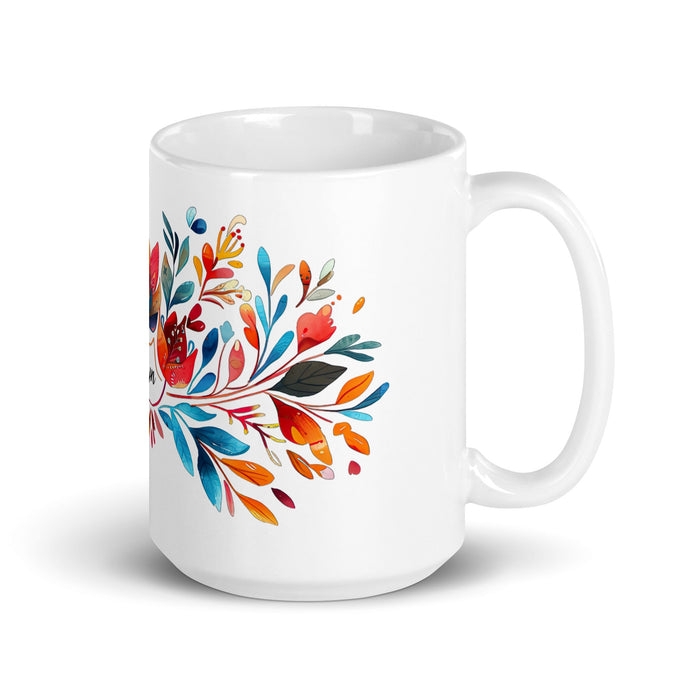 Ailyn Exclusive Name Art Piece Home Office Work Coffee Mug Mexican Spanish Pride Gift Cup One - Of - A - Kind Calligraphy White Glossy Mug | A19 - Mexicada