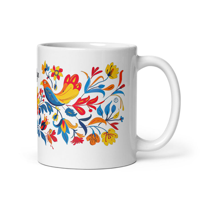 Ailyn Exclusive Name Art Piece Home Office Work Coffee Mug Mexican Spanish Pride Gift Cup One - Of - A - Kind Calligraphy White Glossy Mug | A20 - Mexicada