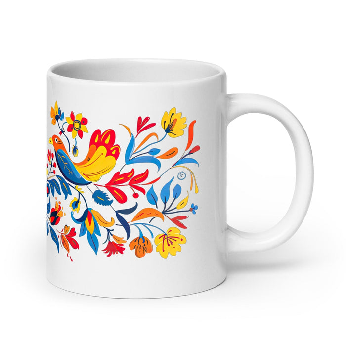 Ailyn Exclusive Name Art Piece Home Office Work Coffee Mug Mexican Spanish Pride Gift Cup One-Of-A-Kind Calligraphy White Glossy Mug | A20 Mexicada 20 oz