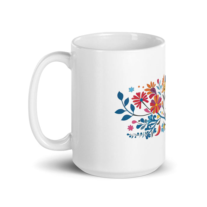 Ailyn Exclusive Name Art Piece Home Office Work Coffee Mug Mexican Spanish Pride Gift Cup One - Of - A - Kind Calligraphy White Glossy Mug | A21 - Mexicada