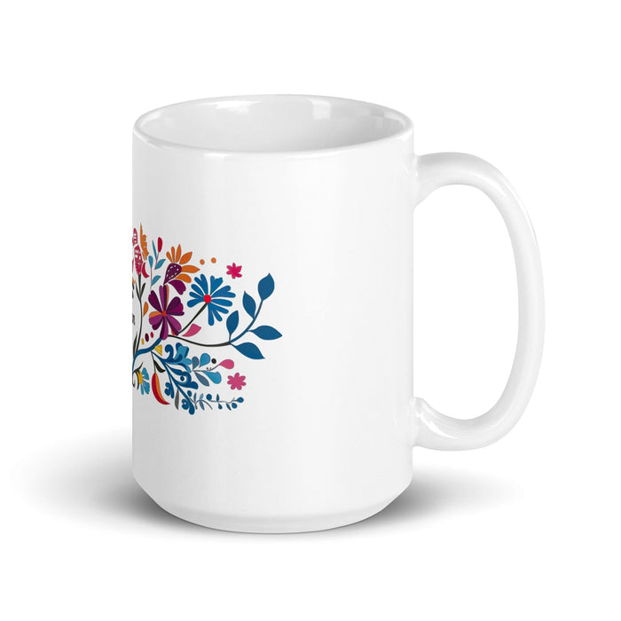 Ailyn Exclusive Name Art Piece Home Office Work Coffee Mug Mexican Spanish Pride Gift Cup One-Of-A-Kind Calligraphy White Glossy Mug | A21 Mexicada 15 oz