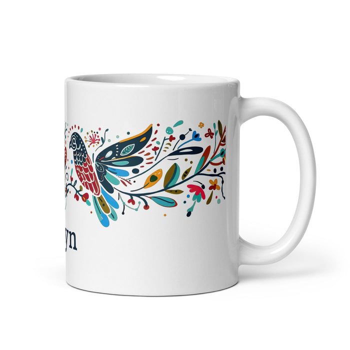 Ailyn Exclusive Name Art Piece Home Office Work Coffee Mug Mexican Spanish Pride Gift Cup One - Of - A - Kind Calligraphy White Glossy Mug | A22 - Mexicada