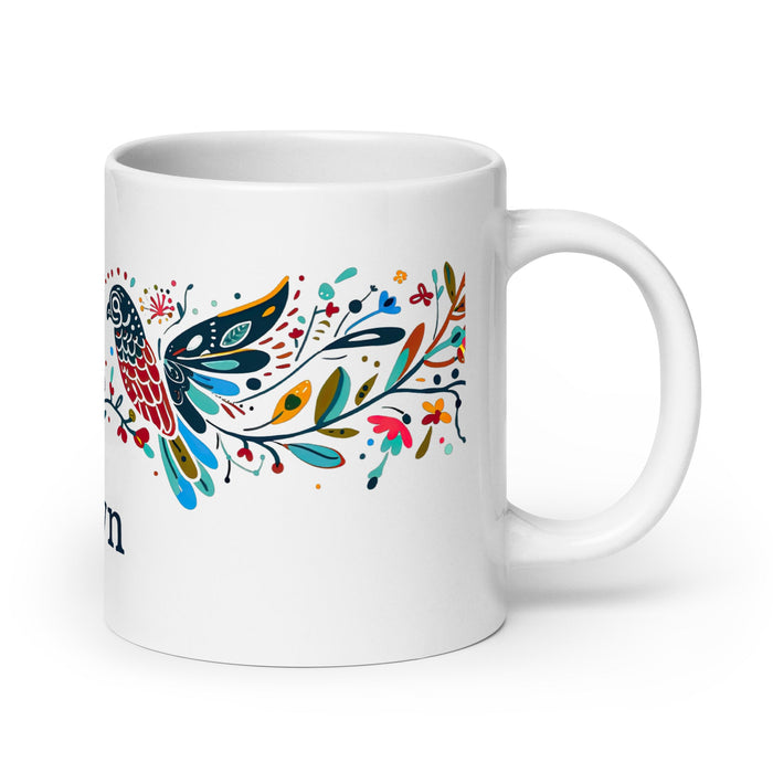 Ailyn Exclusive Name Art Piece Home Office Work Coffee Mug Mexican Spanish Pride Gift Cup One - Of - A - Kind Calligraphy White Glossy Mug | A22 - Mexicada