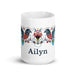 Ailyn Exclusive Name Art Piece Home Office Work Coffee Mug Mexican Spanish Pride Gift Cup One - Of - A - Kind Calligraphy White Glossy Mug | A22 - Mexicada