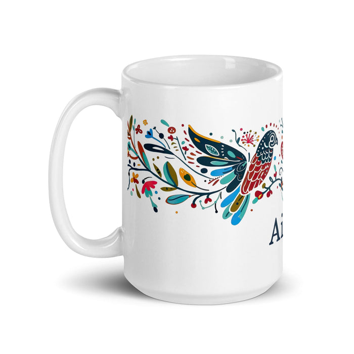 Ailyn Exclusive Name Art Piece Home Office Work Coffee Mug Mexican Spanish Pride Gift Cup One-Of-A-Kind Calligraphy White Glossy Mug | A22 Mexicada