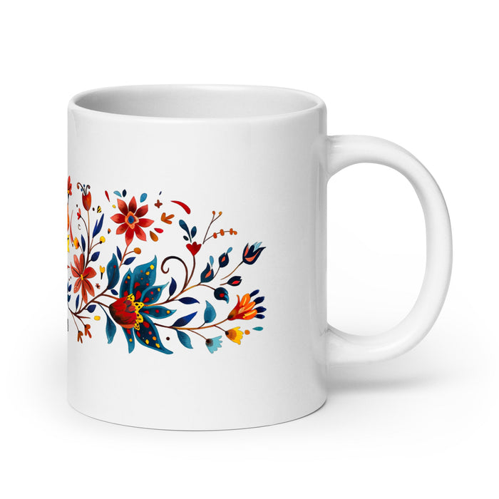 Ailyn Exclusive Name Art Piece Home Office Work Coffee Mug Mexican Spanish Pride Gift Cup One - Of - A - Kind Calligraphy White Glossy Mug | A23 - Mexicada