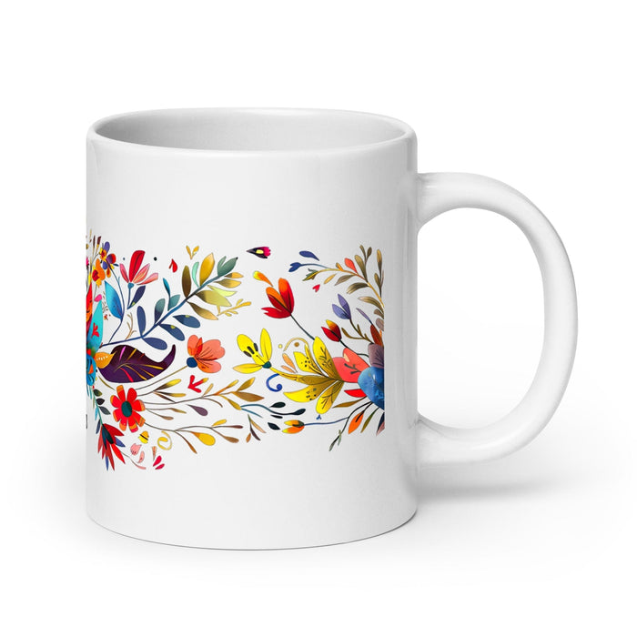 Ailyn Exclusive Name Art Piece Home Office Work Coffee Mug Mexican Spanish Pride Gift Cup One-Of-A-Kind Calligraphy White Glossy Mug | A24 Mexicada 20 oz